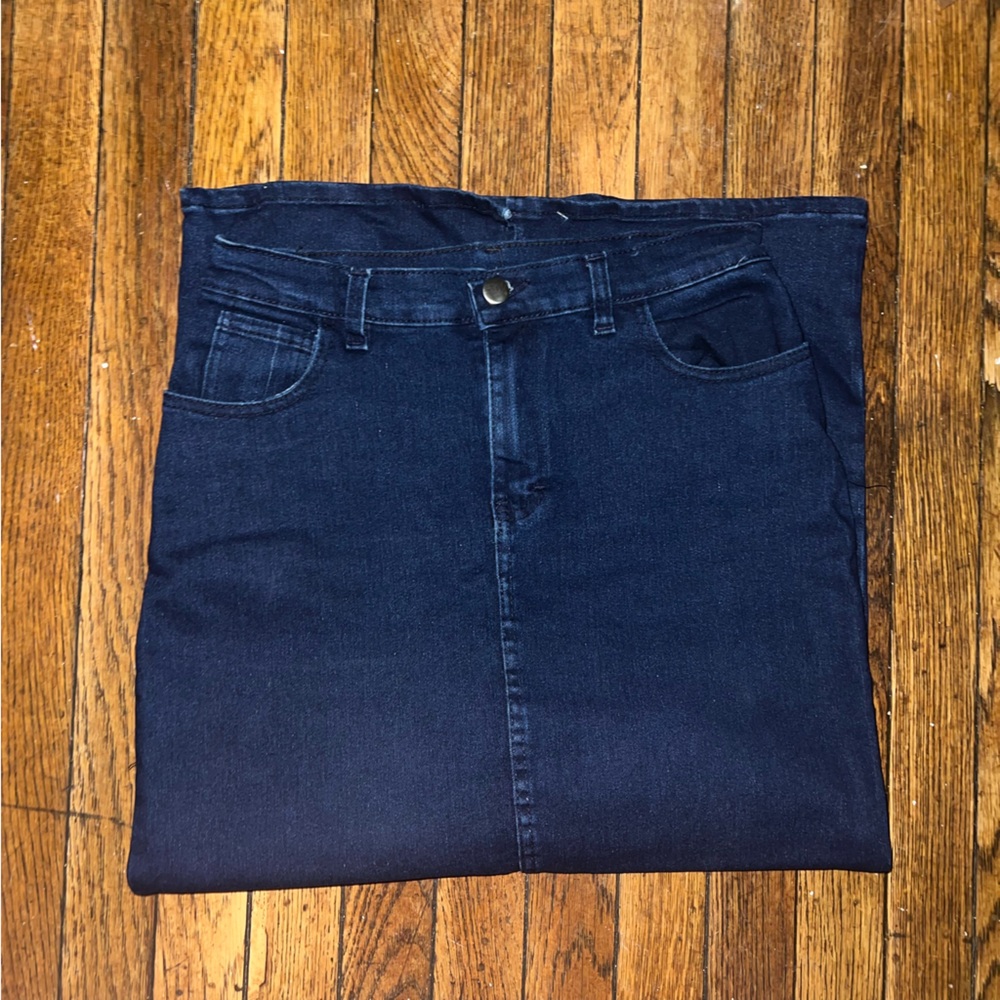 Blue Denim Maxi Skirt